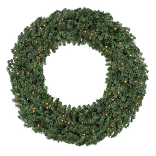 7ft. Pre-Lit Commercial Canadian Pine Artificial Christmas Wreath